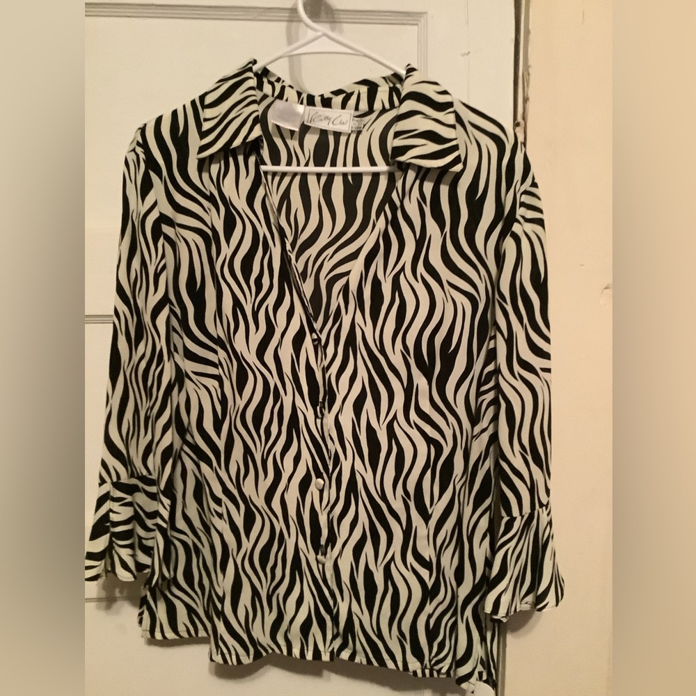 Black and White Blouse
